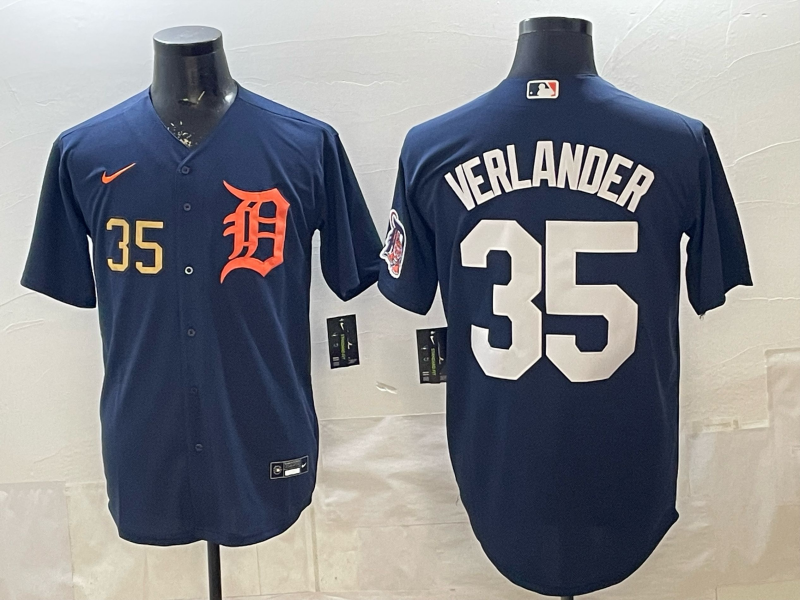 Men Detroit Tigers #35 Verlander blue Game Nike MLB Jersey032100106->detroit tigers->MLB Jersey
